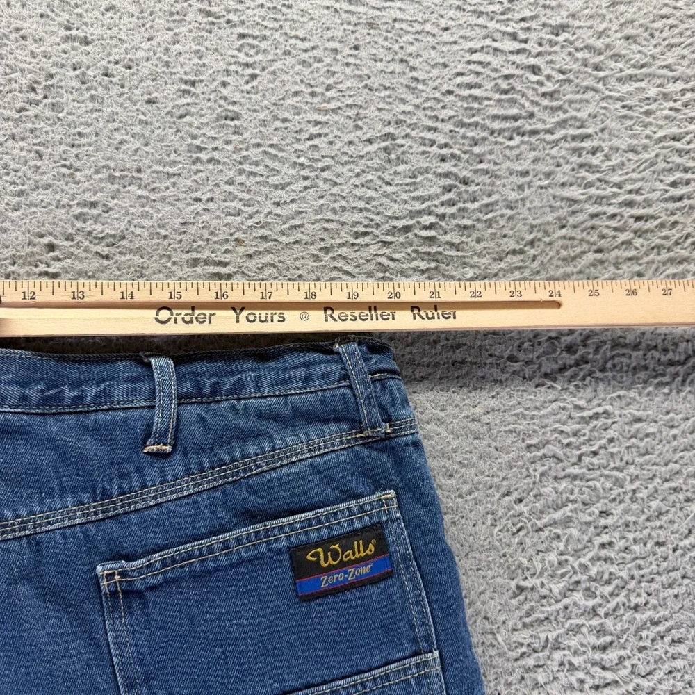 Walls Zero-Zone Jeans Mens 40x32 Blue Denim Straight Leg Flannel Lined Carpenter